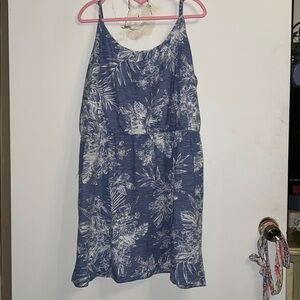 Old Navy Blue and White Floral Midi Dress